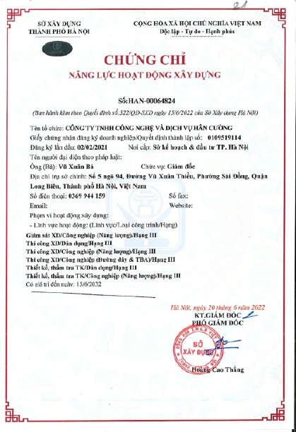 Năng lực hoạt động xây dựng