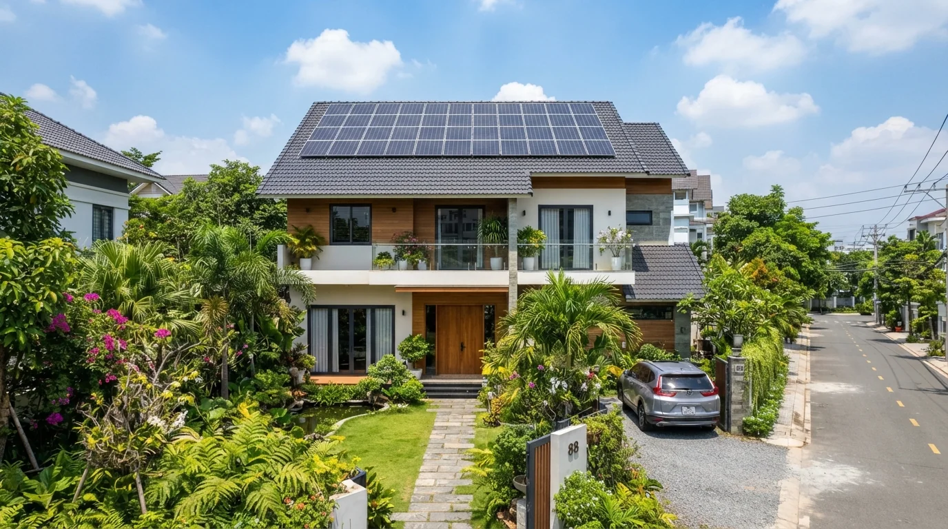 Minh họa điện mặt trời cho nhà ở